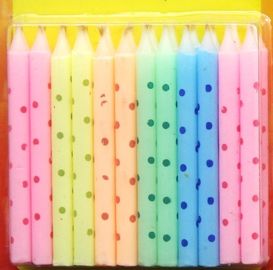 Macaron Color Litte Colorful Dot Printed Birthday Candles