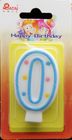 100% Paraffin Number Birthday Candles With Baby Blue Edge / Dots Non Toxic