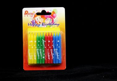 Letra do feliz aniversario impressa velas decorativas do bolo