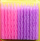 Pink And Purple Color Spiral Cake Candles For Grils Birthday Party Decorative