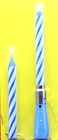 2 Pcs Blue Color Spiral Musical Birthday Candle , Happy Birthday Singing Candles