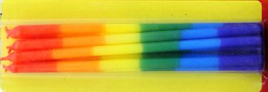 Long Thin Birthday Party Candles Rainbow Color For Cake Decoration Somkeless