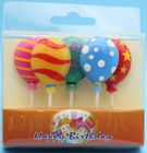Disaposable Colorful Balloon Shaped Birthday Candles With White Plastic Holder
