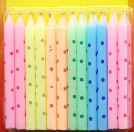 Ponto colorido de Litte da cor de Macaron impresso velas do aniversário