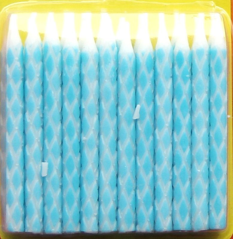 Velas azuis do aniversário do diamante da cor, velas decorativas do bolo para o casamento/Fe